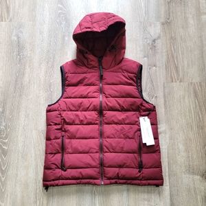 BRAND NEW Calvin Klein Casual Hooded Stretch Fabric Puffer Vest Women's Sz Large